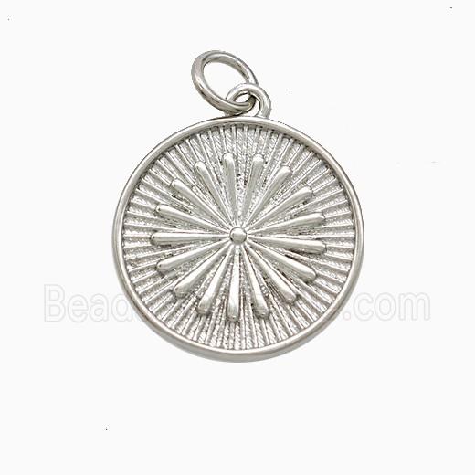 Copper Pendant Pave Zircon, Gold Plated