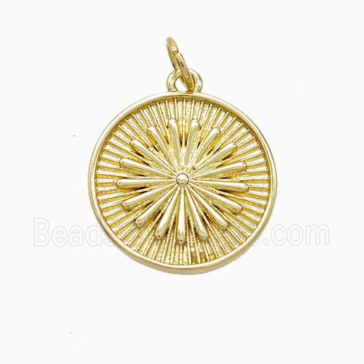 Copper Pendant Pave Zircon, Gold Plated