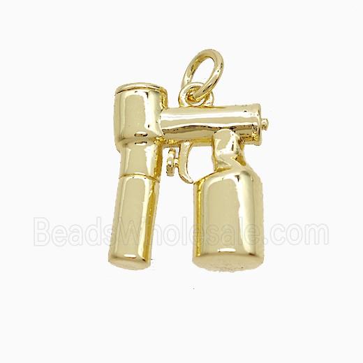 Copper Pendant Pave Zircon, Gold Plated