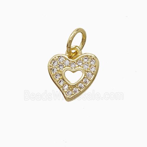 Copper Pendant Pave Zircon, Gold Plated