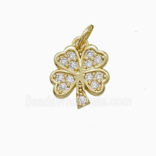 Copper Pendant Pave Zircon, Gold Plated