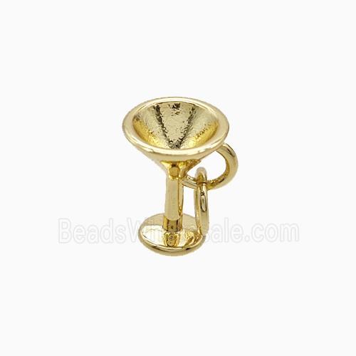 Copper Pendant Pave Zircon, Gold Plated