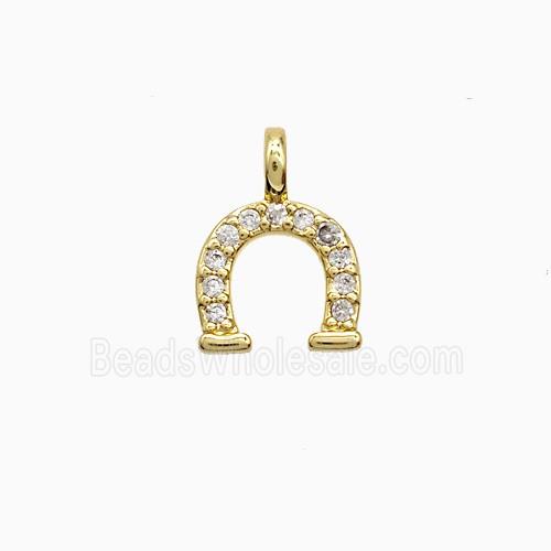 Copper Pendant Pave Zircon, Gold Plated