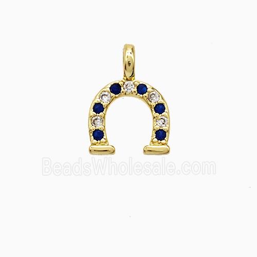 Copper Pendant Pave Zircon, Gold Plated