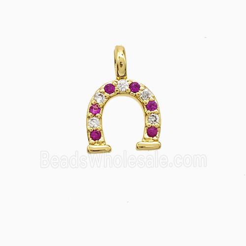 Copper Pendant Pave Zircon, Gold Plated