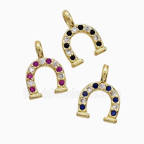 Copper Pendant Pave Zircon, Gold Plated