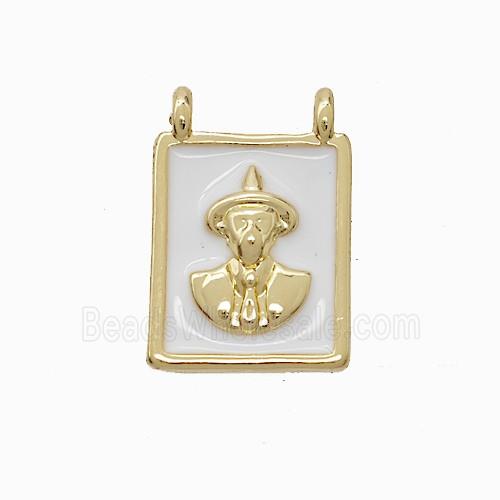 Copper Pendant Pave Zircon, Gold Plated