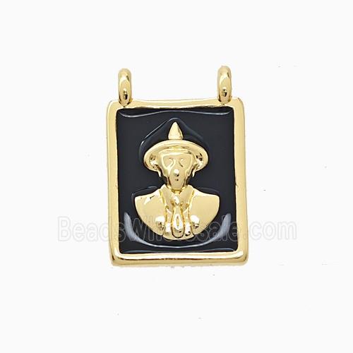 Copper Pendant Pave Zircon, Gold Plated