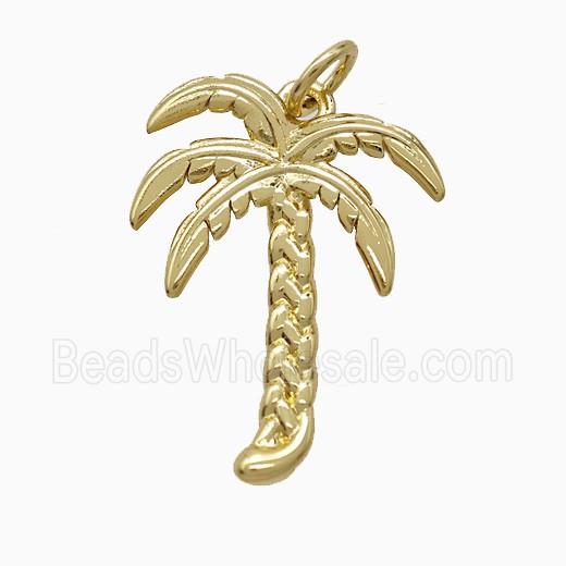 Copper Pendant Pave Zircon, Gold Plated