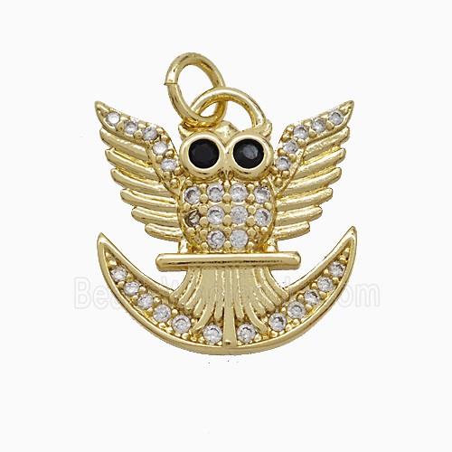 Copper Pendant Pave Zircon, Gold Plated