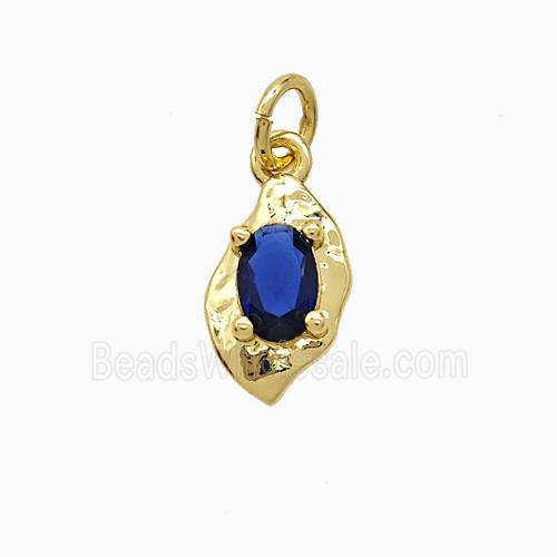 Copper Pendant Pave Zircon, Gold Plated