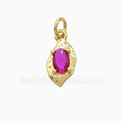Copper Pendant Pave Zircon, Gold Plated