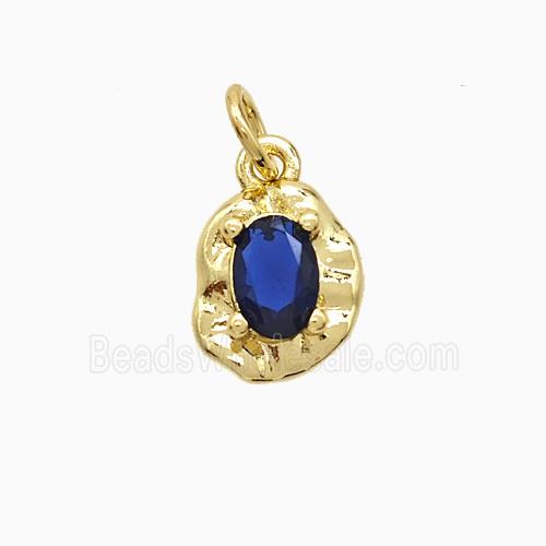 Copper Pendant Pave Zircon, Gold Plated