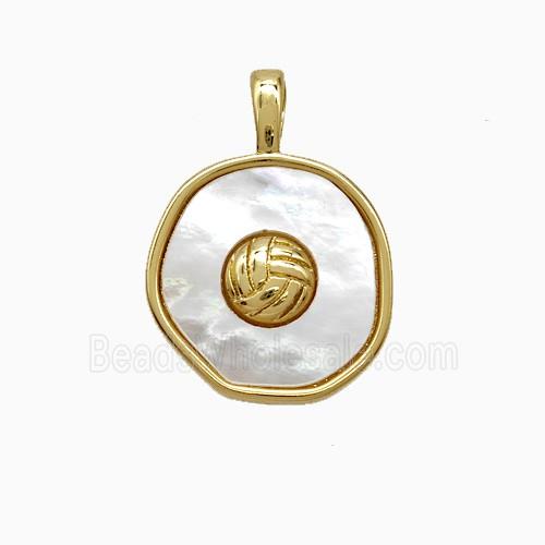 Copper Pendant Pave Zircon, Gold Plated