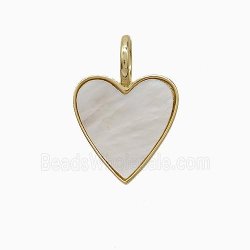 Copper Heart Pendant Pave Shell Gold Plated