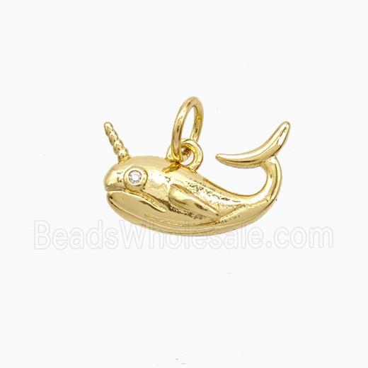 Copper Pendant Pave Zircon, Gold Plated