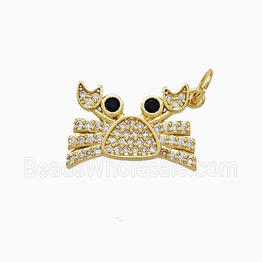Copper Pendant Pave Zircon, Gold Plated
