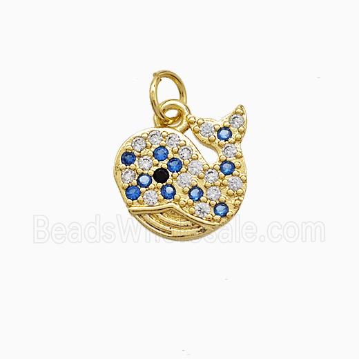 Copper Pendant Pave Zircon, Gold Plated