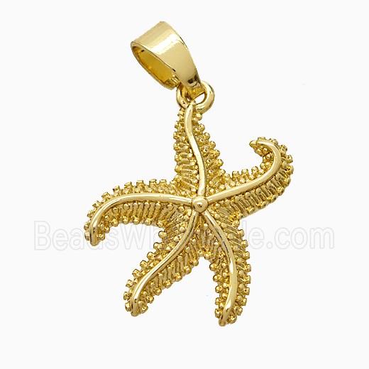 Copper Pendant Pave Zircon, Gold Plated