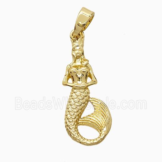 Copper Mermaid Pendant Gold Plated