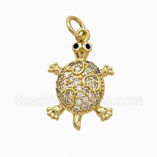 Copper Pendant Pave Zircon, Gold Plated