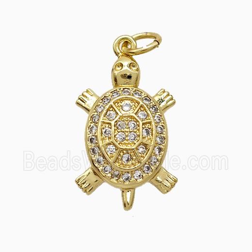 Copper Pendant Pave Zircon, Gold Plated