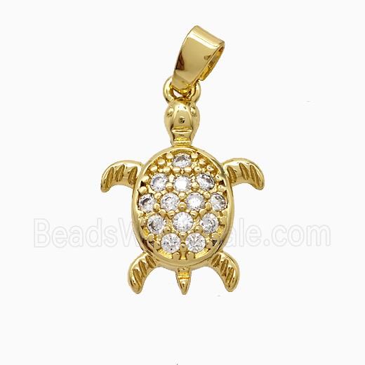 Copper Pendant Pave Zircon, Gold Plated
