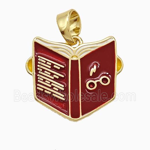 Copper Pendant Pave Zircon, Gold Plated