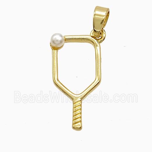 Copper Pendant Pave Zircon, Gold Plated