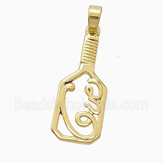 Copper Pendant Pave Zircon, Gold Plated