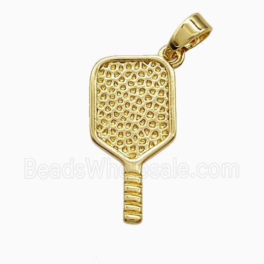 Copper Pendant Pave Zircon, Gold Plated