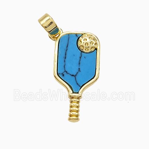 Copper Pendant Pave Zircon, Gold Plated