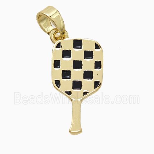 Enamel Copper Pendant, Gold Plated