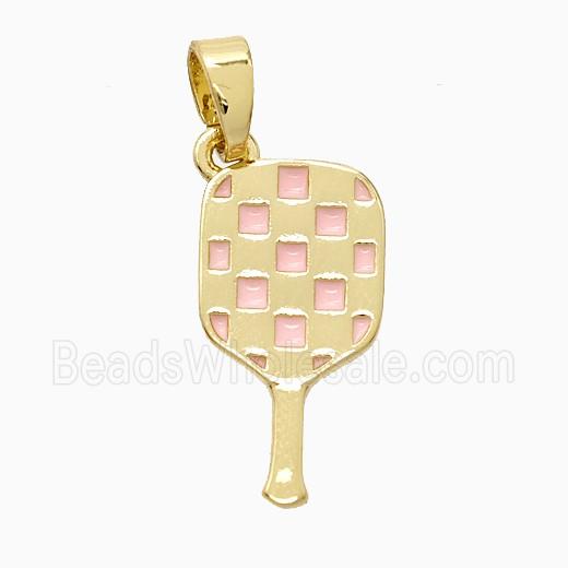 Enamel Copper Pendant, Gold Plated