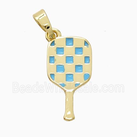 Enamel Copper Pendant, Gold Plated