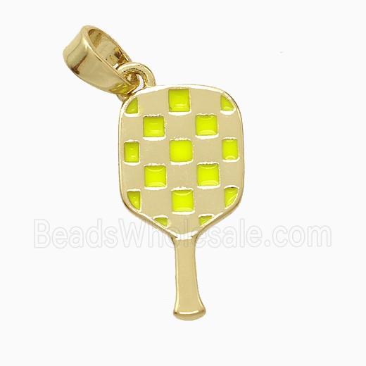 Enamel Copper Pendant, Gold Plated