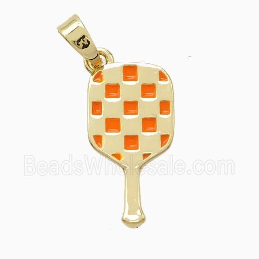 Enamel Copper Pendant, Gold Plated