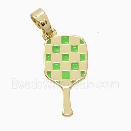 Enamel Copper Pendant, Gold Plated