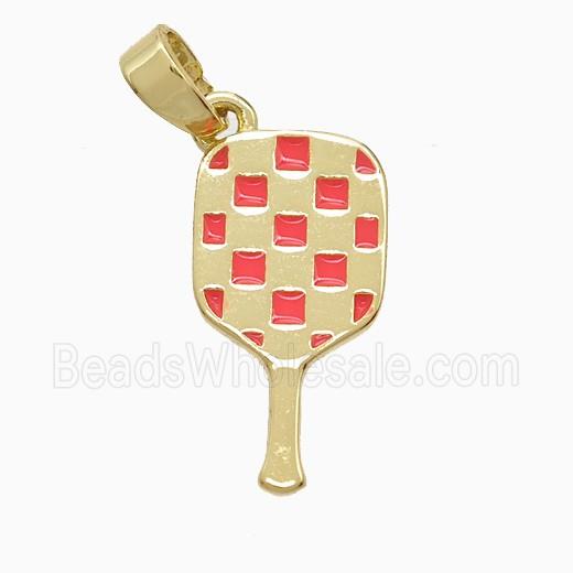 Enamel Copper Pendant, Gold Plated