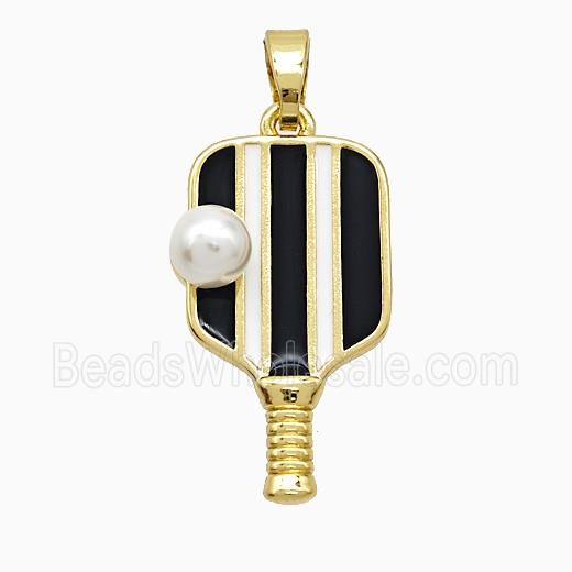 Enamel Copper Pendant, Gold Plated