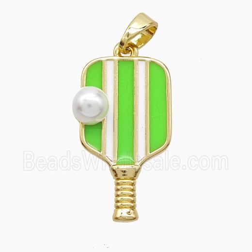 Enamel Copper Pendant, Gold Plated