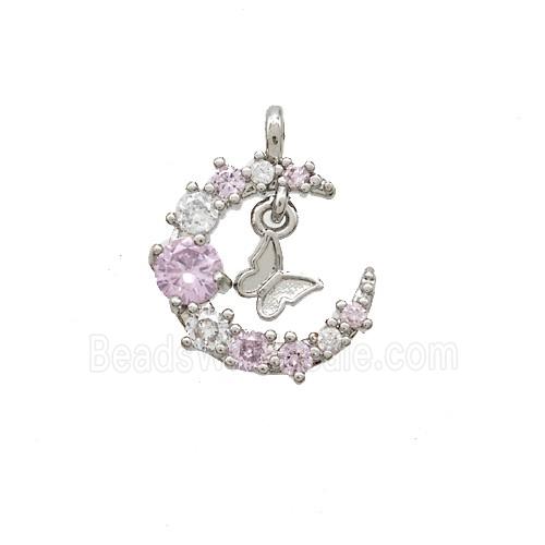 Copper Pendant Pave Zircon, Gold Plated
