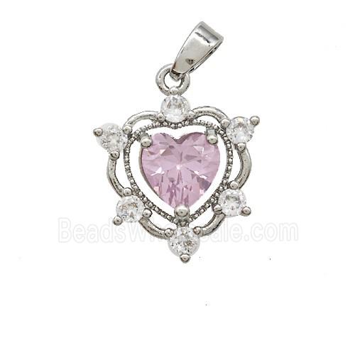 Copper Pendant Pave Zircon, Gold Plated