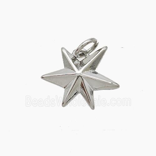 Copper Star Pendant Platinum Plated