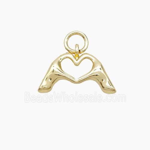 Copper Hand Heart Pendant Lover Gold Plated