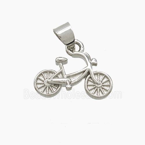 Copper Bicycle Pendant Platinum Plated