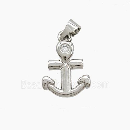 Copper Anchor Pendnat Platinum Plated