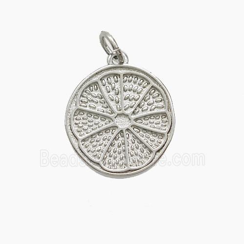 Copper Lemon-Slice Pendant Platinum Plated