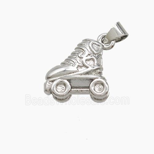 Copper Skates Pendant Shoe Platinum Plated