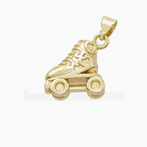 Copper Skates Pendant Shoe Gold Plated